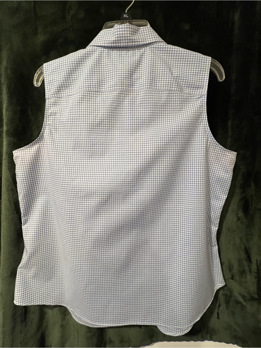 Classic Lauren Ralph Lauren Sleeveless Blue Gingham Button-Front Shirt - Picture 2 of 4